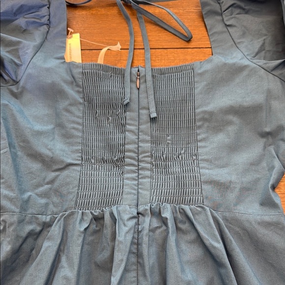 Anthropologie Long-Sleeve Square-Neck Poplin Mini Dress Size Small - Picture 15 of 15